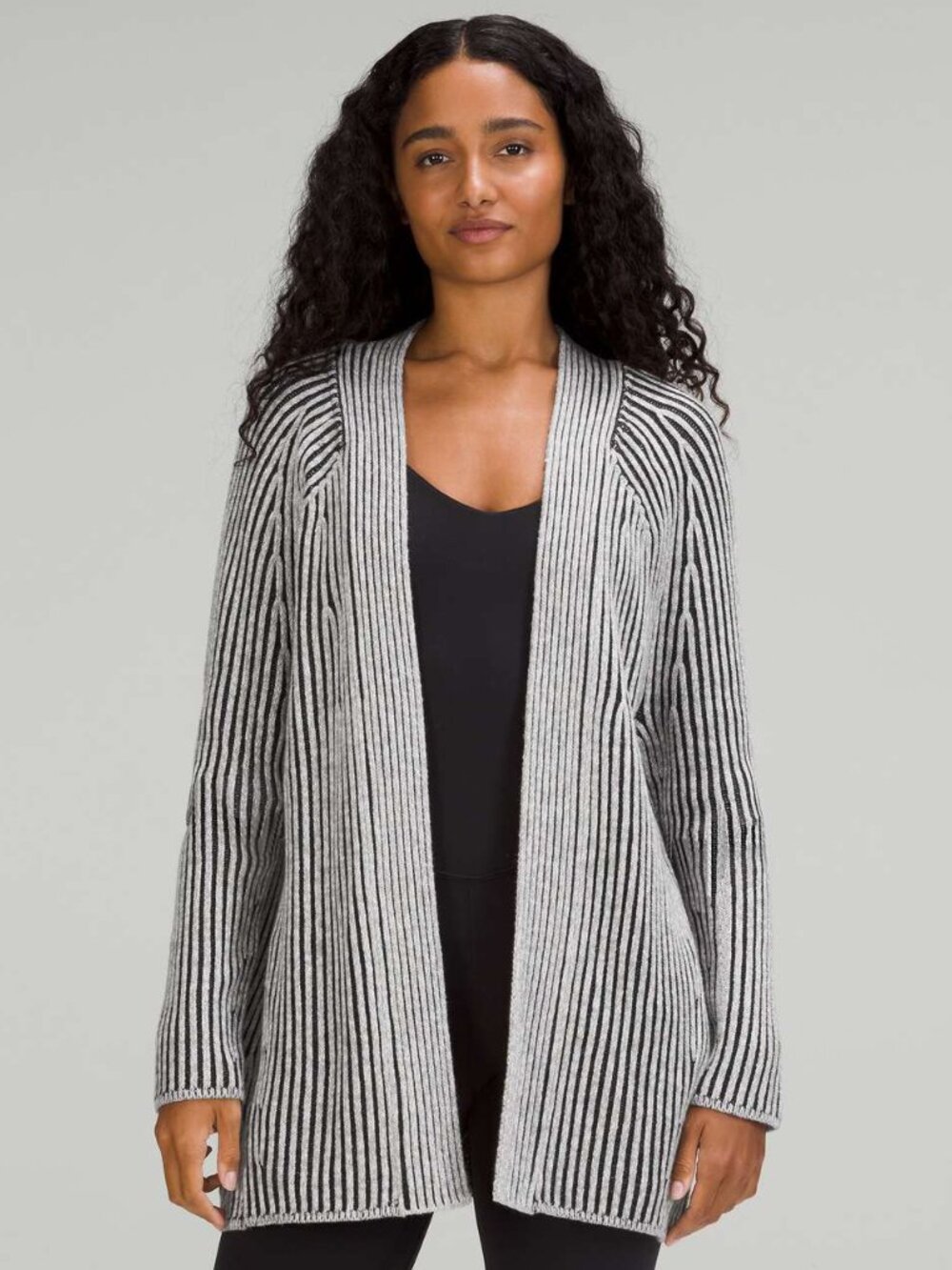 NWOT LULULEMON Cotton Merino Wool Cashmere Blend Sweater Wrap Size 10 Grey